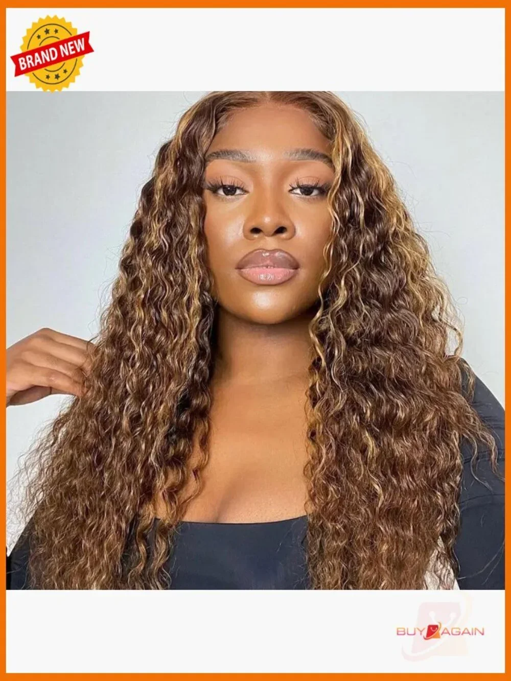 28 Inch Highlight Ombre Lace Front Wig Human Hair 13x4 HD Deep Wave 180 Density